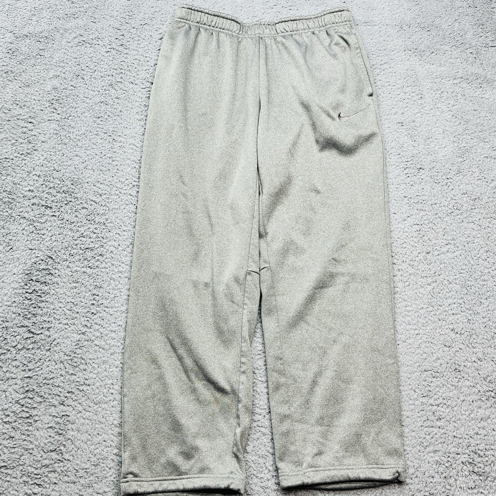 Nike Therma-Fit Sweatpants Womens Large Fleece Lined Gray Athleisure Loungewear‎